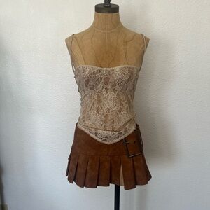 House of CB Fernanda Beige Lace Top